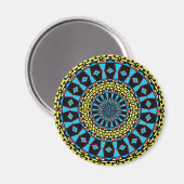 Pennsylvania Dutch Hex Sign Spring Blue Circles Magnet (Vorderseite/Rückseite)