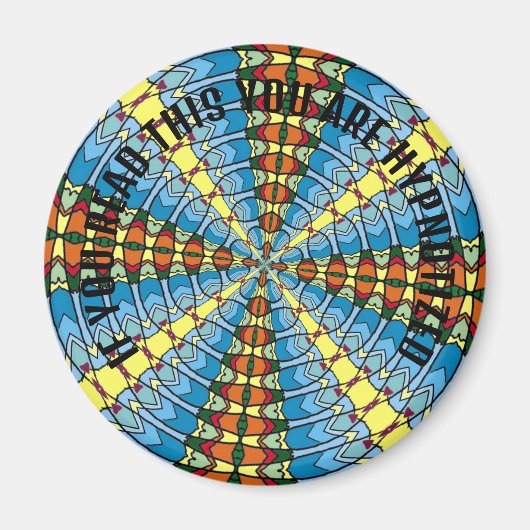 Pennsylvania Dutch Hex Sign Spring Green und Blue Magnet (Vorne)