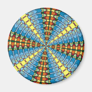 Pennsylvania Dutch Hex Sign Spring Green und Blue Magnet