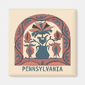 Pennsylvania Dutch Hex Sign, Text bearbeiten Magnet (Vorne)