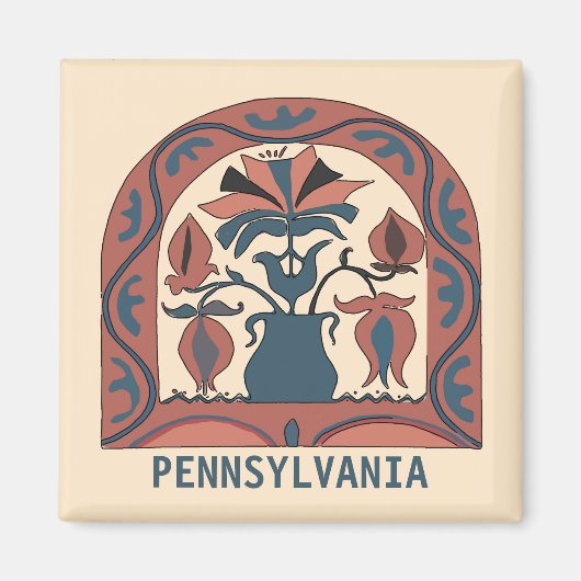 Pennsylvania Dutch Hex Sign, Text bearbeiten Magnet (Vorne)