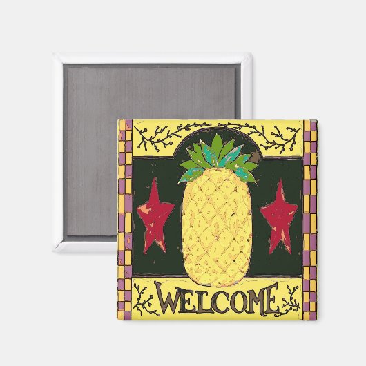 Pennsylvania Dutch Pineaple Willkommen Magnet (Vorderseite/Rückseite)