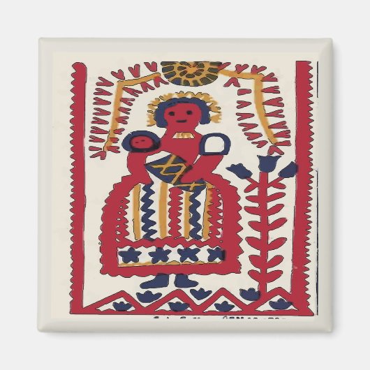 Pennsylvania Dutch Volks Kunst Madonna Magnet (Vorne)