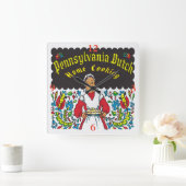 Pennsylvania Dutch, Zuhause Cooking Quadratische Wanduhr (Zuhause)
