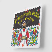 Pennsylvania Dutch, Zuhause Cooking Quadratische Wanduhr (Winkel)