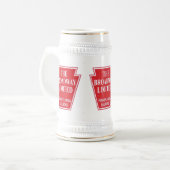 Pennsylvania-Eisenbahn Broadway begrenzt Bierglas (Vorderseite Links)