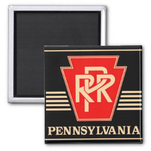 Pennsylvania Eisenbahn Keystone, Schwarz & Gold Magnet