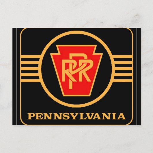 Pennsylvania Eisenbahn-Logo, Black & Gold Post Car Postkarte (Vorderseite)
