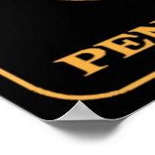 Pennsylvania Eisenbahn-Logo, Black & Gold Poster (Ecke)