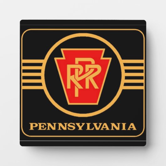 Pennsylvania Eisenbahn-Logo, Schwarz & Gold Fotoplatte (Vorderseite)