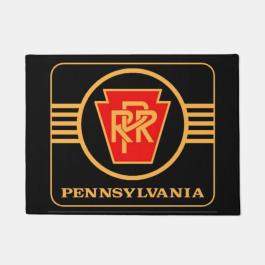 Pennsylvania Eisenbahn-Logo, Schwarz & Gold Fußmatte (Vorderseite)
