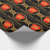 Pennsylvania Eisenbahn-Logo, Schwarz & Gold Geschenkpapier (Ecke)
