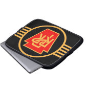 Pennsylvania Eisenbahn-Logo, Schwarz & Gold Laptopschutzhülle (Vorne Knopf)