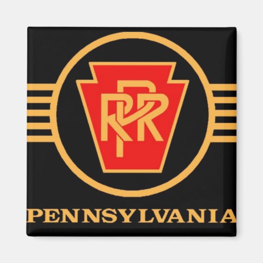 Pennsylvania Eisenbahn-Logo, Schwarz & Gold Magnet (Vorne)