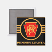 Pennsylvania Eisenbahn-Logo, Schwarz & Gold Magnet (Vorderseite/Rückseite)