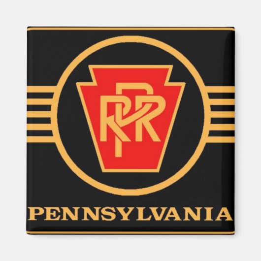 Pennsylvania Eisenbahn-Logo, Schwarz & Gold Magnet (Vorne)