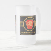 Pennsylvania Eisenbahn-Logo, Schwarz & Gold Mattglas Bierglas (VorderseiteRechts)
