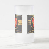 Pennsylvania Eisenbahn-Logo, Schwarz & Gold Mattglas Bierglas (Mittel)