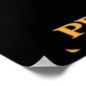 Pennsylvania Eisenbahn-Logo, Schwarz & Gold Poster (Ecke)