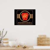 Pennsylvania Eisenbahn-Logo, Schwarz & Gold Poster (Küche)