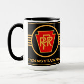 Pennsylvania Eisenbahn-Logo, Schwarz & Gold Tasse (Links)