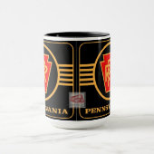 Pennsylvania Eisenbahn-Logo, Schwarz & Gold Tasse (Zentrum)