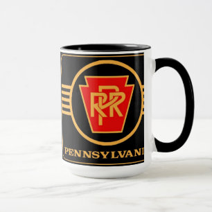 Pennsylvania Eisenbahn-Logo, Schwarz & Gold Tasse