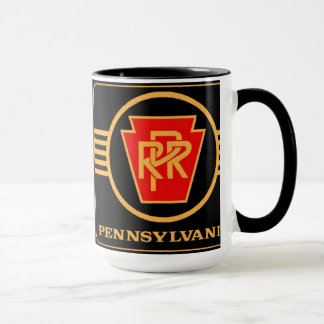 Pennsylvania Eisenbahn-Logo, Schwarz-Gold-Tasse Tasse