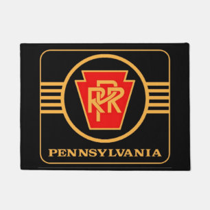 Pennsylvania Eisenbahn-Logo, Schwarz und Gold Door Fußmatte