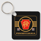 Pennsylvania Eisenbahn-Logo schwarz und gold Schlüsselanhänger (Vorderseite)