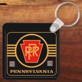 Pennsylvania Eisenbahn-Logo schwarz und gold Schlüsselanhänger (Rückseite)