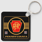 Pennsylvania Eisenbahn-Logo schwarz und gold Schlüsselanhänger (Rückseite)
