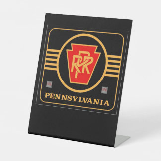 Pennsylvania Eisenbahn-Logo schwarz und gold Sockelschild