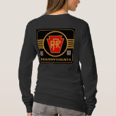 Pennsylvania Eisenbahn-Logo schwarz und gold T-Shirt (Rückseite)