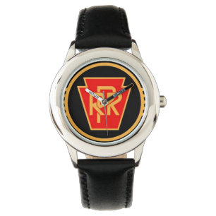 Pennsylvania-Eisenbahn-Logo, Schwarzes u. Gold Armbanduhr