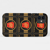 Pennsylvania-Eisenbahn-Logo, Schwarzes u. Gold Case-Mate iPhone Hülle (Rückseite (Horizontal))