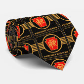 Pennsylvania-Eisenbahn-Logo, Schwarzes u. Gold Krawatte (Gerollt)
