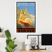 Pennsylvania Eisenbahn nach Atlantik Stadtplakat Poster (Heimbüro)