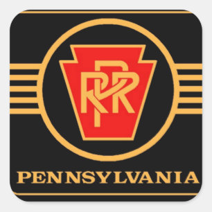 Pennsylvania Eisenbahn Schwarz und Gold groß Quadratischer Aufkleber