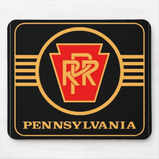 Pennsylvania Eisenbahn schwarz und gold Logo Mouse Mousepad (Vorne)