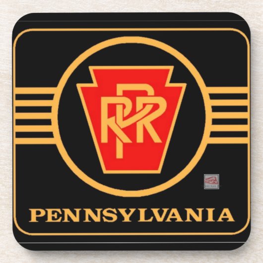 Pennsylvania Eisenbahnlogo Hartplastischer Unterse Getränkeuntersetzer (Vorderseite)
