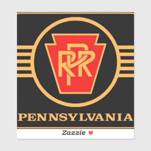 Pennsylvania Eisenbahnlogo, Schwarz-Gold-Aufkleber Aufkleber (Blatt)