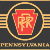 Pennsylvania Eisenbahnlogo, Schwarz-Gold-Aufkleber Aufkleber (Vorderseite)