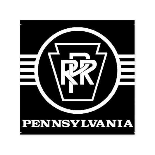 Pennsylvania Eisenbahnlogo, Schwarzweiß-Tinte-Brie Permastempel (Design)