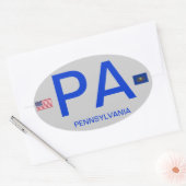 Pennsylvania* Euro Style Oval Sticker (Umschlag)