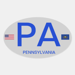 Pennsylvania* Euroart-Oval-Aufkleber Ovaler Aufkleber