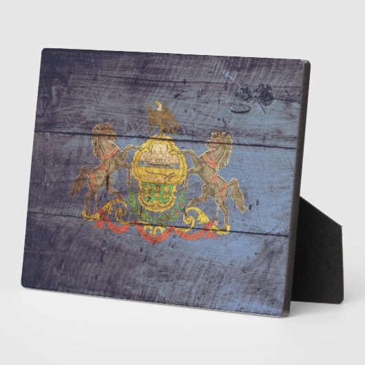 Pennsylvania-Fahne aus alten Holz; Fotoplatte (Seite)