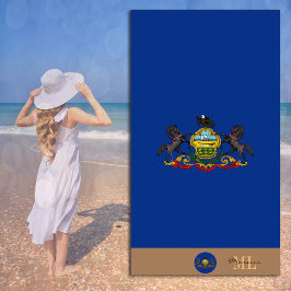 Pennsylvania Fahne & mit Monogramm / Strandtuch