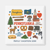 Pennsylvania Family Trip Keepsake Custom Magnet (Vorne)