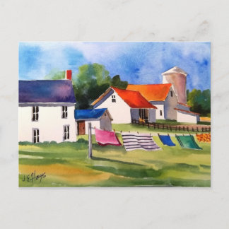 Pennsylvania Farm & Washline Postkarte